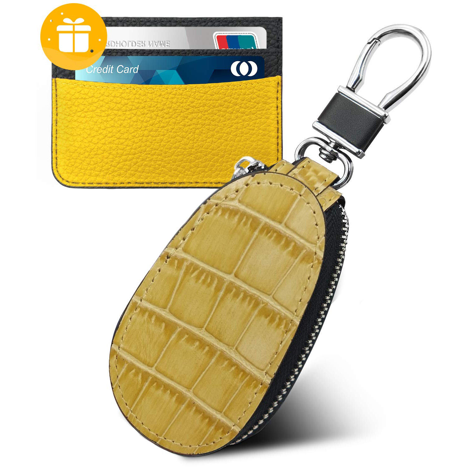 Pop Up Zipper Car Key Case Leather Holder - Yanco Brand Model LE03